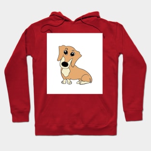 dachshund fawn and cream cartoon Hoodie